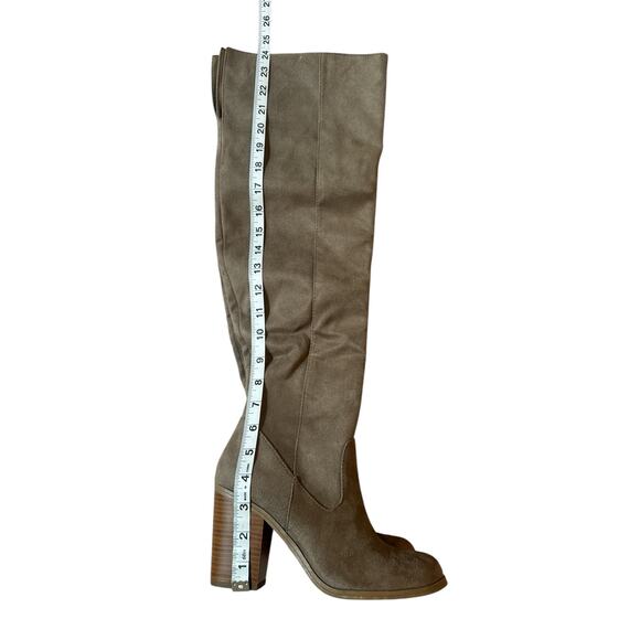 J Adams tan faux suede over knee boots with ankle zipper size 7 NWOT - Picture 4 of 6